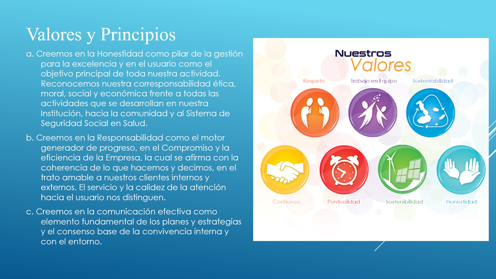 Valores y Principios Empresariales